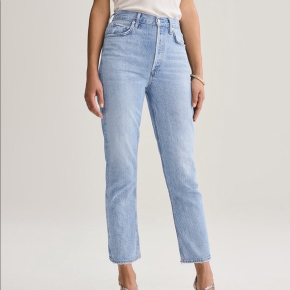 Agolde Denim - NWOT agolde Riley high rise straight crop in blur